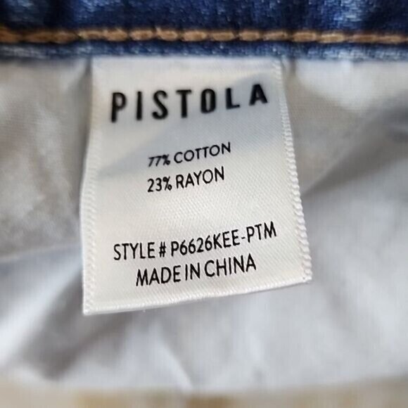 Pistola Jeans Mid-rise Light Wash Distressed Denim Women's 25 - Picture 5 of 8